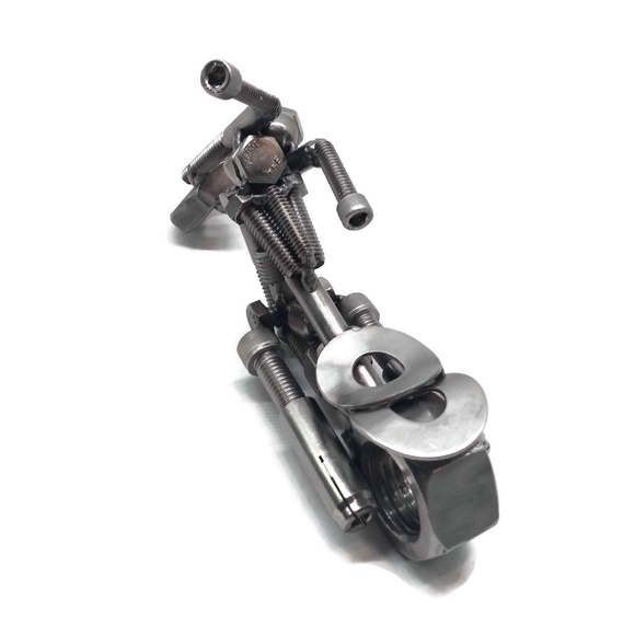 Scrap Metal Art Motorcycle Figurine, Perfect Gift! - Picture 4 of 8